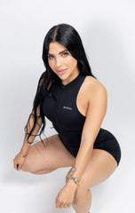 Jumpsuit Black Short Sleeve Active Core