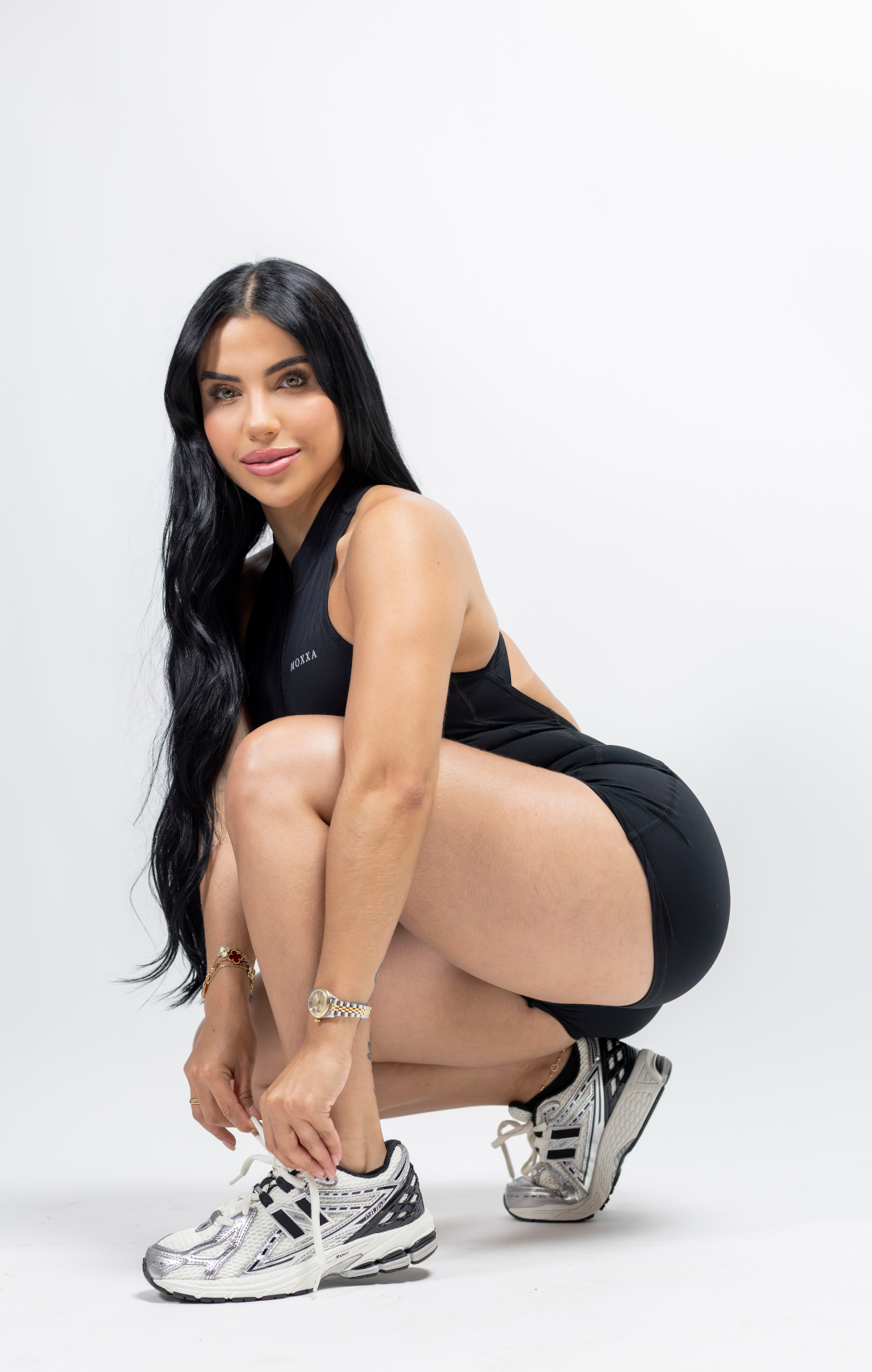 Jumpsuit Black Short Sleeve Active Core